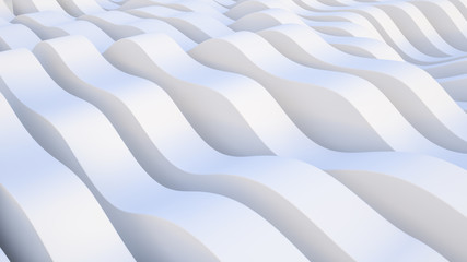 Naklejka premium abstract lines. wave background. modern parametric surface. White texture. futuristic landscape