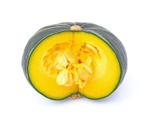 kabocha pumpkin on white background.