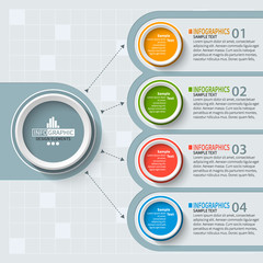 Abstract 3D Paper Infographics. Business template .Vector illustration