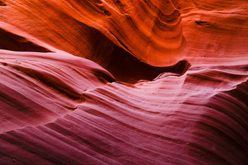 Colorful textured slot canyon near Page, Arizona