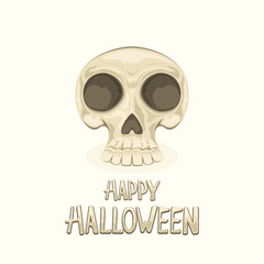 Skull and text Happy Halloween