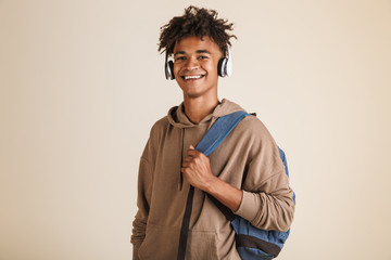 Portrait of a cheerful young afro american man