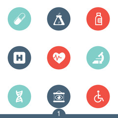 Fototapeta premium Set of medical icons. Number 1 in a series of 4.