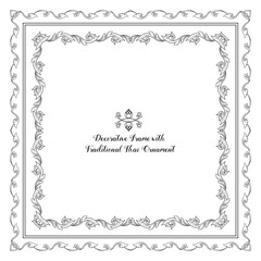 Set of frames with decorative elements of traditional Thai ornam
