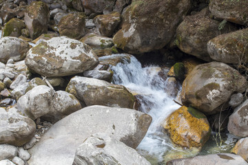 A small river in the rocks