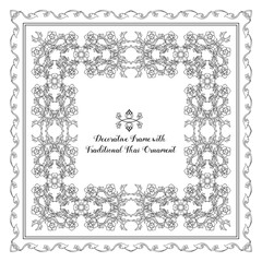 Set of frames with decorative elements of traditional Thai ornam