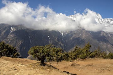 Himalayan peaks in the clouds