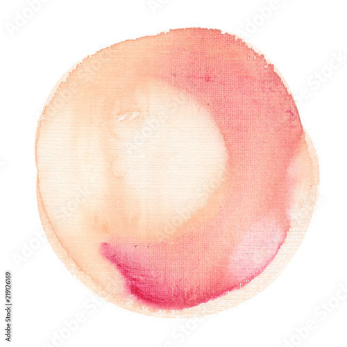 Big Pale Beige And Light Pink Circle Painted In Watercolor On