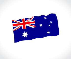 Australia flag on white background