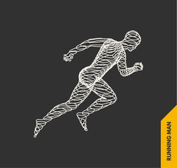 Obraz premium 3d running man. Design for sport, business, science and technology. Vector illustration. Human body.