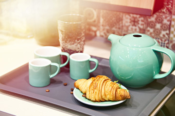 Croissant and coffee set