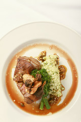 plated lamb main meal