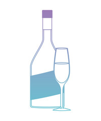 wine cup and bottle icon vector illustration design