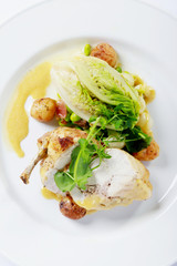 plated chicken main meal