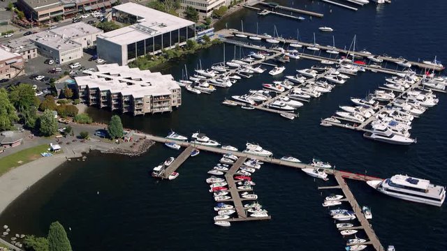 Downtown Kirkland Washington Waterfront Marina Aerial