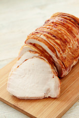 cooked roast pork joint