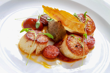 plated scallop appetizer