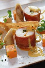 plated chicken main meal