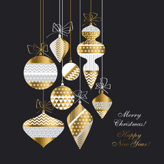 Vintage style Christmas baubles set