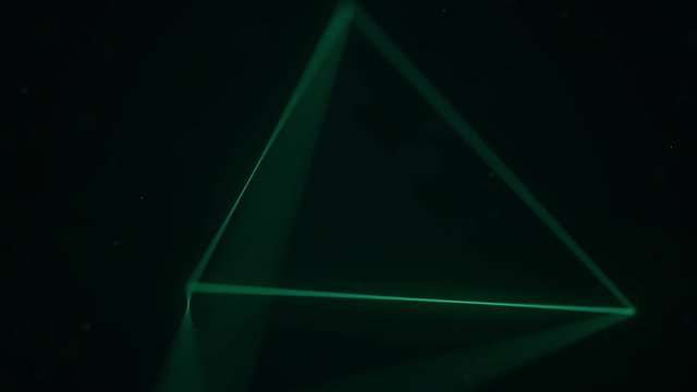 Green tetrahedron. 3D graphics related loopable animation