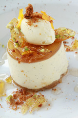 plated cheesecake dessert