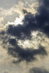Fototapeta premium Dramatic sky with stormy clouds. Dark sky and dramatic black cloud before rain. Calcutta India