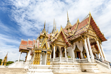 Ubosot Roi Yord at Wat Phai Rong Wua, Suphanburi, Thailand.