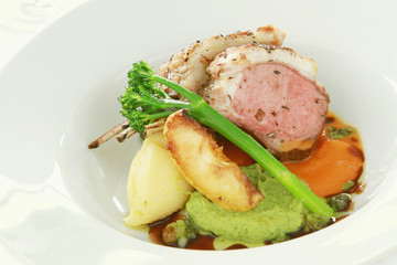 plated lamb main meal