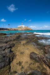 Barra Lighthouse postcard of the city of Salvador Bahia Brazil