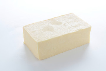 cheese portion isolated on white background