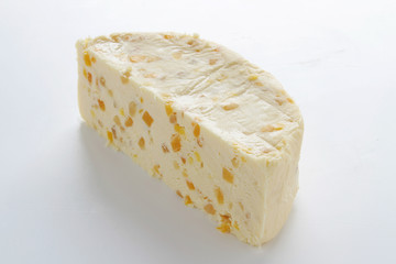 cheese portion isolated on white background