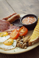 traditional cooked full English breakfast