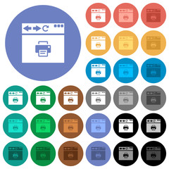 Browser print round flat multi colored icons