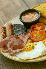 traditional cooked full English breakfast