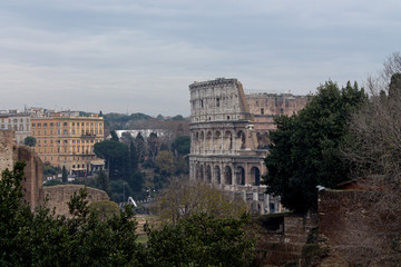 Fototapeta na wymiar Colosseum in Rome. Built in 70-80 AD. UNESCO world Heritage site.