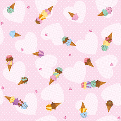 アイスクリームパターン（ピンク）
