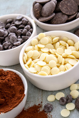 assorted confectioners chocolate in dishes