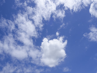 Clearly blue sky and clouds in summer and spring season.