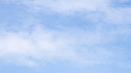 Blue color sky with white cloud background