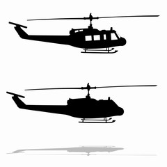 silhouette of helicopter. vector drawing