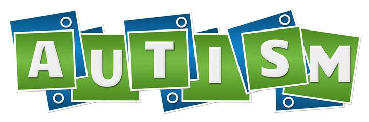 Autism Green Blue Blocks Rings 