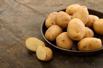 preparing fresh potatoes