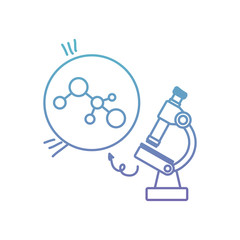 structure molecular with microscope vector illustration design