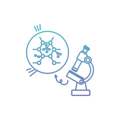 structure molecular with microscope vector illustration design