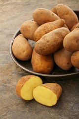 preparing fresh potatoes