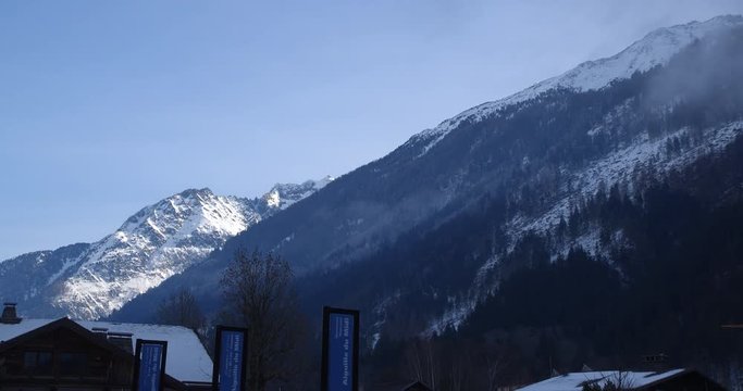 Chamonix in winter timelapse