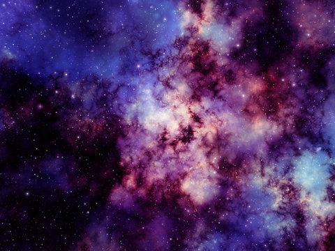Purple nebula in space background illustration
