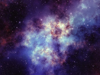 Fototapeta na wymiar Nebula glowing gas in space, illustration background