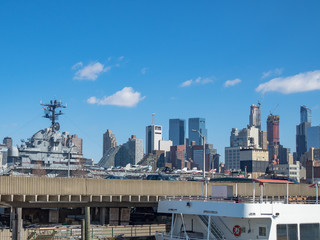 Buildings Landscape from Cruiser at Manhattan, New York City...