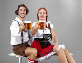 Bavarian people and free space for your decoration. 